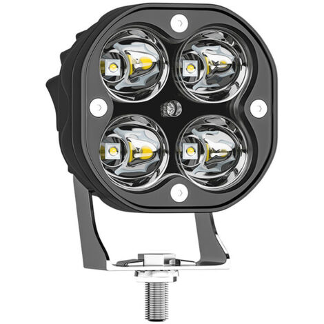 1pc 40W 3 canaux LED lampe de travail, projecteur carré, 6500K LED conduite lumière pour 9-80V voiture camion hors route ATV SUV