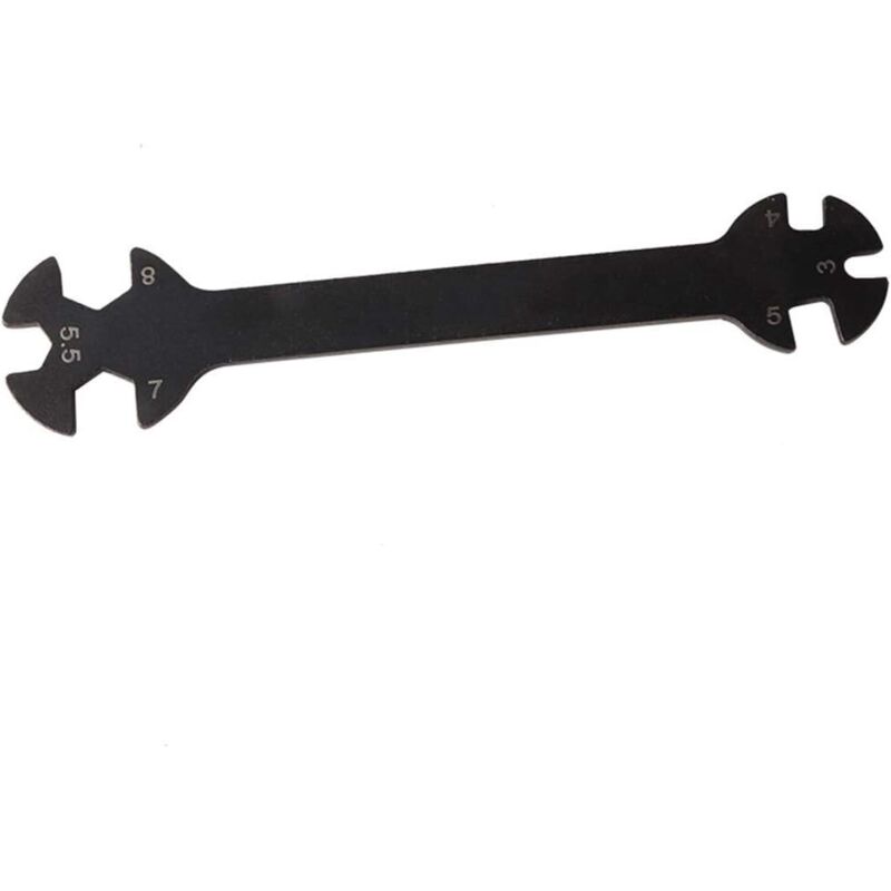 Tinor - 1pc 6 in 1 Hand Tool Nut Pull Rod 3 4 5 7 8 5.5MM Portable Wrench for Tensioner Adjustment (Black)