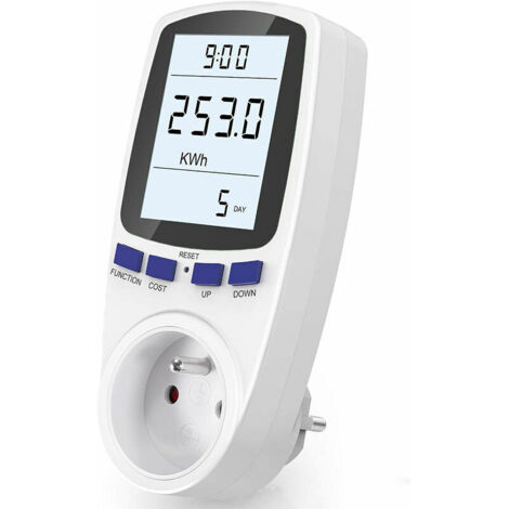 FUHUIDA TRADING 1pc AC 185V 264V Stromzähler Steckdose Stromzähler Stromzähler Steckdose Stromverbrauch Monitor Steckdose mit LCD-Display