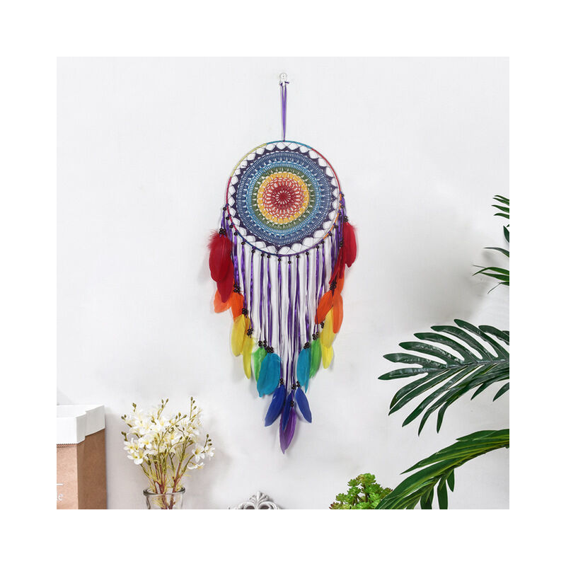 1pc Big Dream Catcher stile nordico piuma bianca