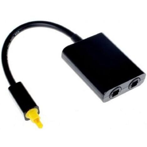 1pc Black Fiber Optic Splitter, Dual Port Fiber Optic Digital Audio Splitter Easily Connects Multiple Components