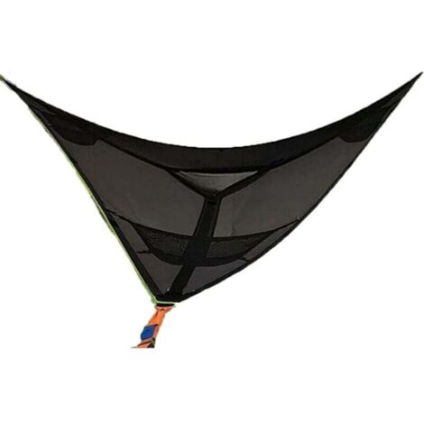 1pc Black Large Aerial Camping Hammock, 3 Hours Portable Multi-Person Hammock MUMU