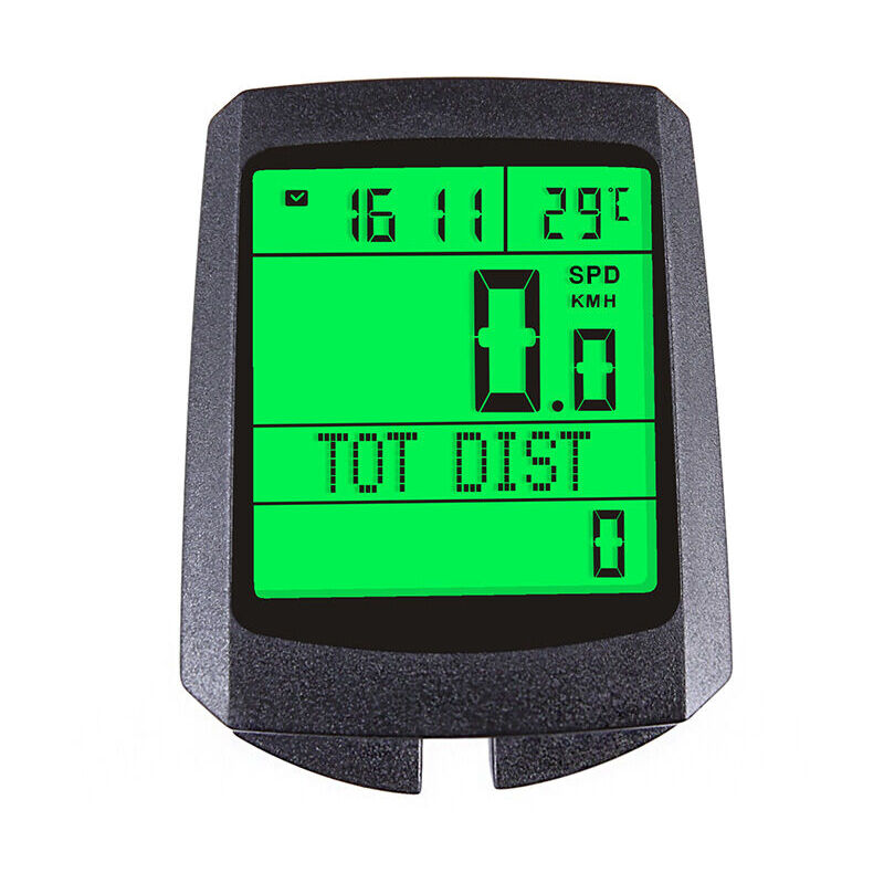 1pc vert Ordinateur de vélo, multifonctionnel sans fil IP65 étanche compteur de vitesse de vélo odomètre mémoire de réveil automatique capteur de