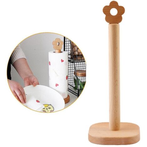 1Pc Bois massif Cuisine Rouleau Support de papier Salle de bain Vertical Napkin Stand Mouchoirs De rangement Racks