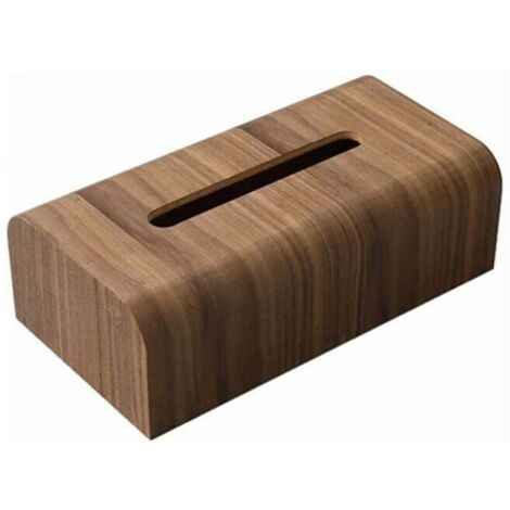 1pc Boîte à mouchoirs de salon boîte à papier en bois de noyer Table boîte de rangement de bureau étui à mouchoirs en bois boîte ,Brun