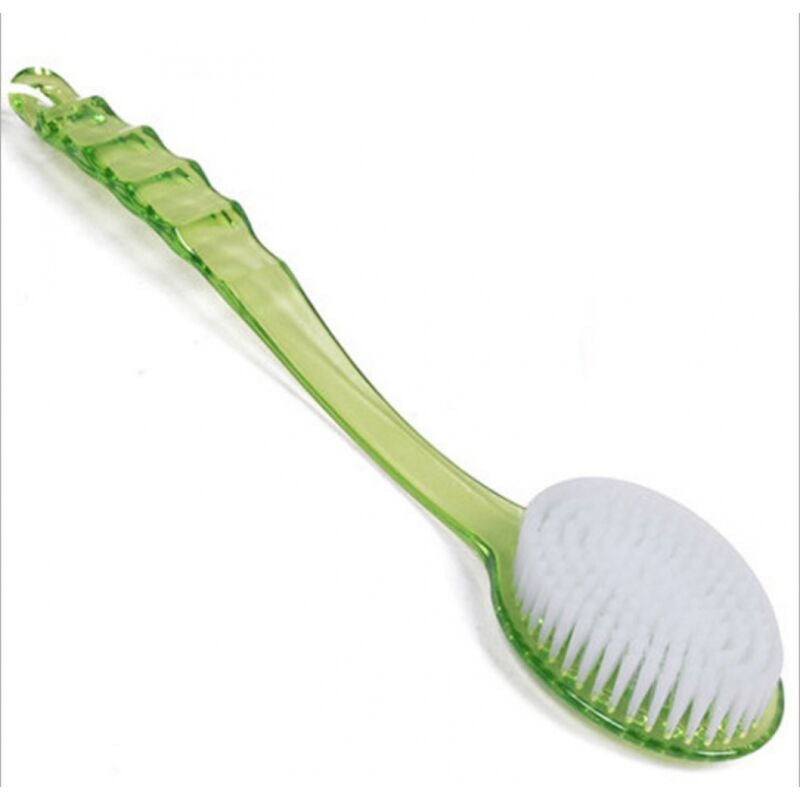 1PC Brosse de massage du dos à long manche vert, aide au bain et à la douche, brosse de massage du dos et de douche