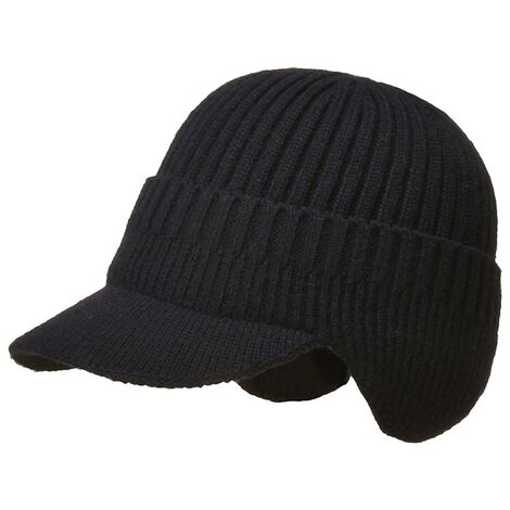 1pc chapeau Homme d'hiver Bonnet élastique pour l'hiver Chapeau pour Garçons hommes pour le temps d'hiver,noir,taille unique