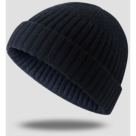 1pc chapeau Homme femme d'hiver Bonnet élastique pour l'hiver Chapeau pour filles femmes Garçons hommes pour le temps d'hiver,noir,M(56-58cm)