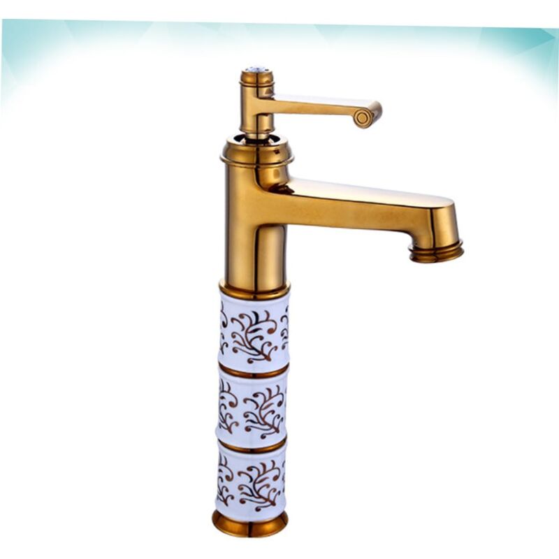 1Pc Copper Bathroom Sink Faucet Style Hot Cold Water Tap Metal Basin Faucet for Home Use Elegant Finish Single Handle Design