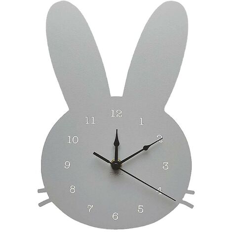 1pc Creative Design horloge murale horloge suspendue en bois horloge suspendue (gris)