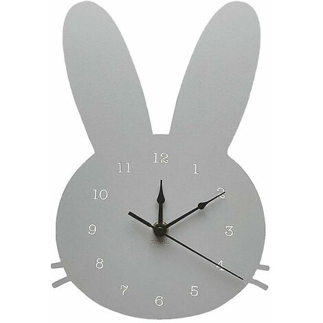1pc Creative Design horloge murale horloge suspendue en bois horloge suspendue (gris)