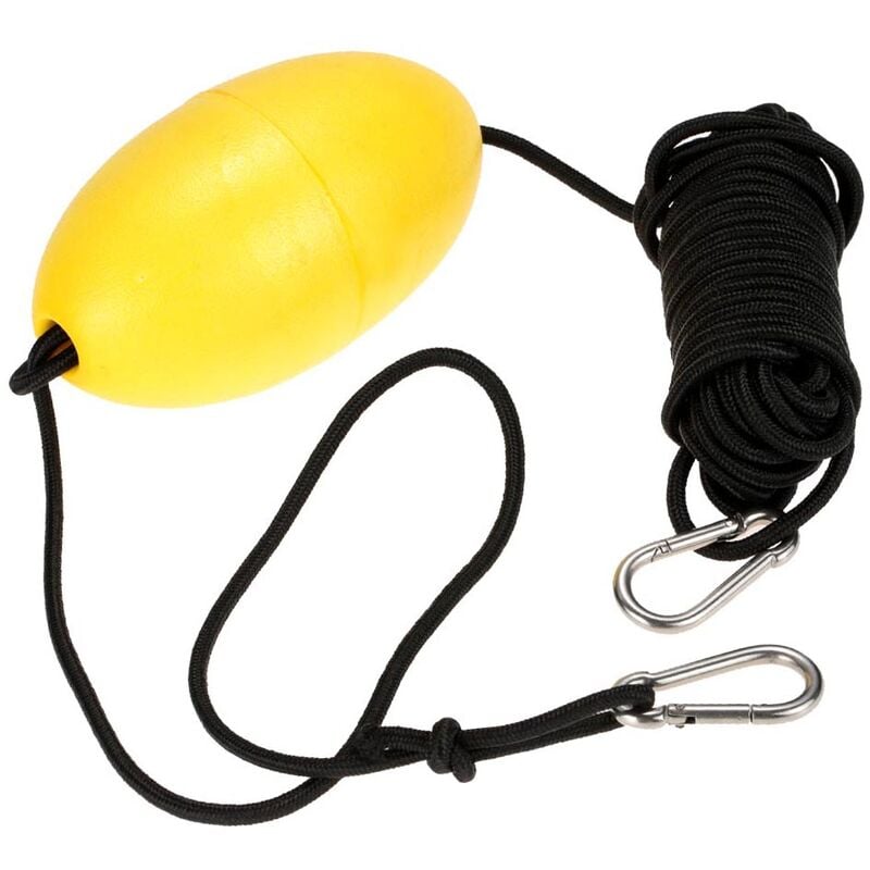 

1pc Cuerda de remolque de ancla de deriva de kayak, Cuerda de nailon larga, Clips de acero inoxidable Accesorio de kayak,Amarillo
