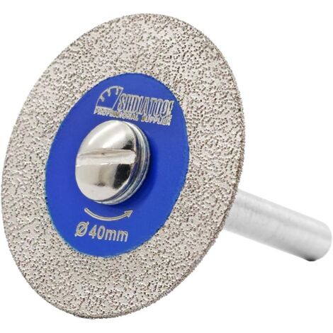 1pc disque de coupe diamantée, tige 6mm, diamètre 40mm, pour verre carrelage céramique marbre granit