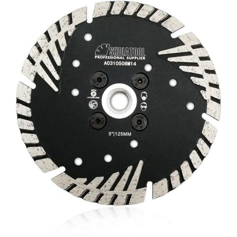 1pc disque diamant, coupe humide ou sèche, lame turbo, dents obliques, pour béton brique granit