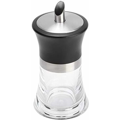 1pc Distributeur de sucre acrylique Sucrier doseur,Distributeur Pot à sucre Ménage Acrylique Bocal Sugar Bowl Dispenser Sucre Bordure En Acier Inoxydable Shaker Café Shaker (100 ml)