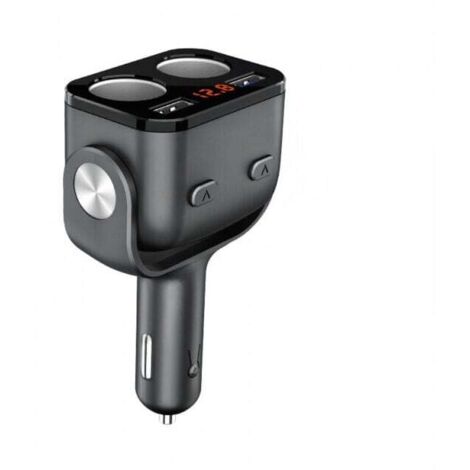 1pc Double Prise Allume Cigare, Voltmètre Interrupteur Chargeur de Voiture pour Téléphone Portable Tablette GPS
