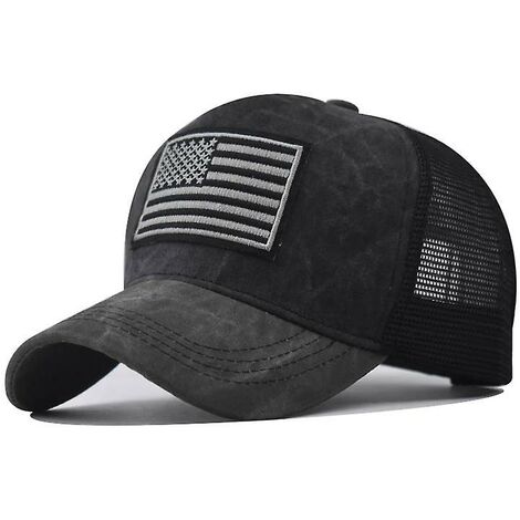 1pc drapeau chapeau hommes femmes réglable américain casquette de Baseball profil bas couleur unie extérieur casquette de Baseball noir