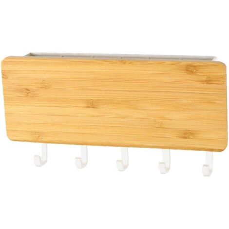 1pc en Bois Support Mural Rayonnages Flottant Organisateur Décoratif Affichage avec Crochets De Suspension pour Mêle Clés Aléatoires