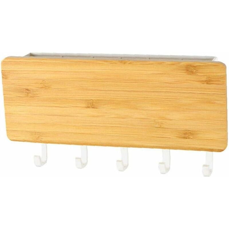 Fei Yu - 1pc en Bois Support Mural Rayonnages Flottant Organisateur Décoratif Affichage avec Crochets De Suspension pour Mêle Clés Aléatoires
