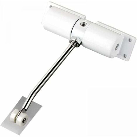 1PC Ferme-Porte Automatique Réglable en Alliage de Zinc - Blanc, Pour Usage Domestique ou Commercial
