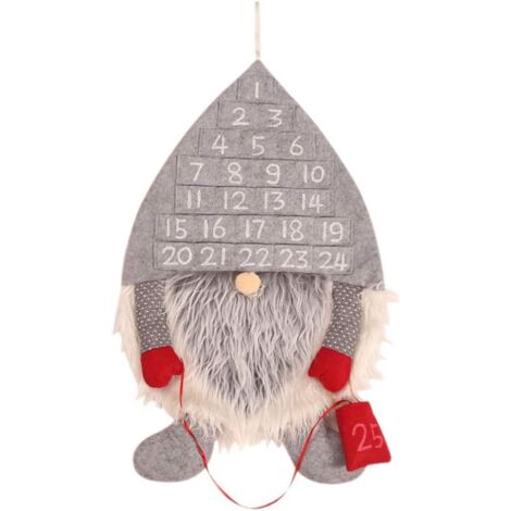 1PC Grau Weihnachten Advent Kalender Gnomes Countdown zu Weihnachten Advent Kalender Weihnachten Hängende Dekorationen