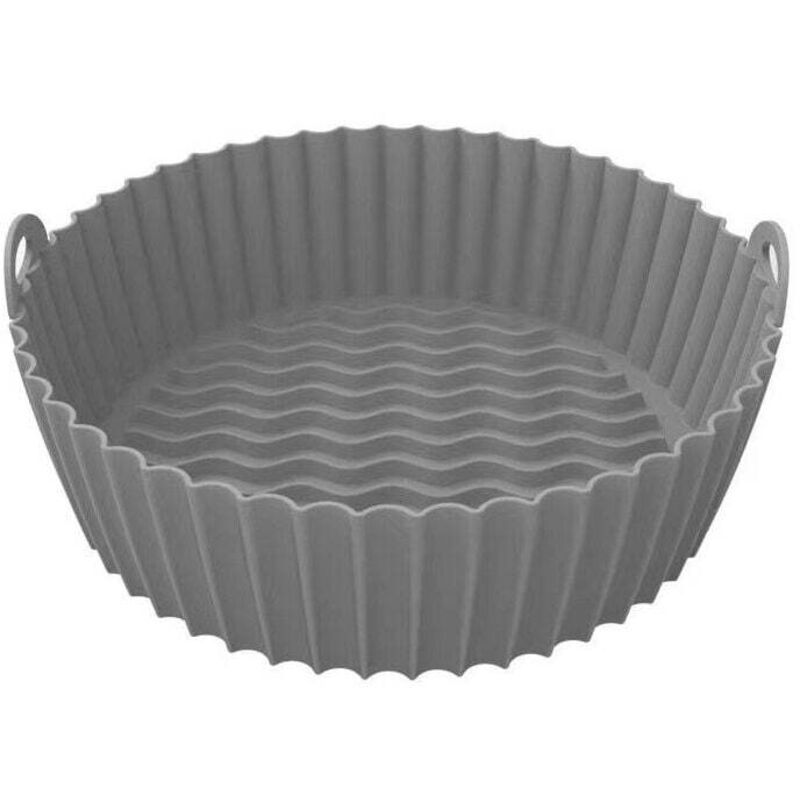 Ymyny - 1pc (Gray) 6.7 inch Kitchen & Baking Accessories Air Fryer Accessories Silicone Air Fryer Basket Reusable Microwave Steamer mumu