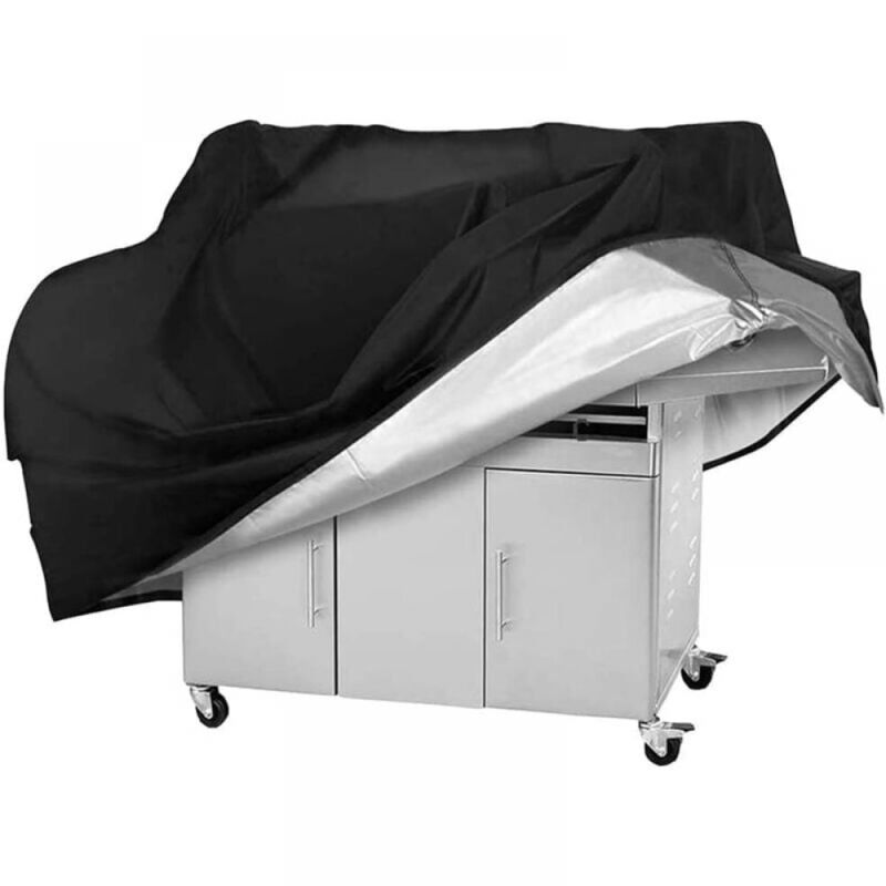 1pc Housse de gril, housse anti-poussière noire 145x61x117 cm, tissu oxford 420D