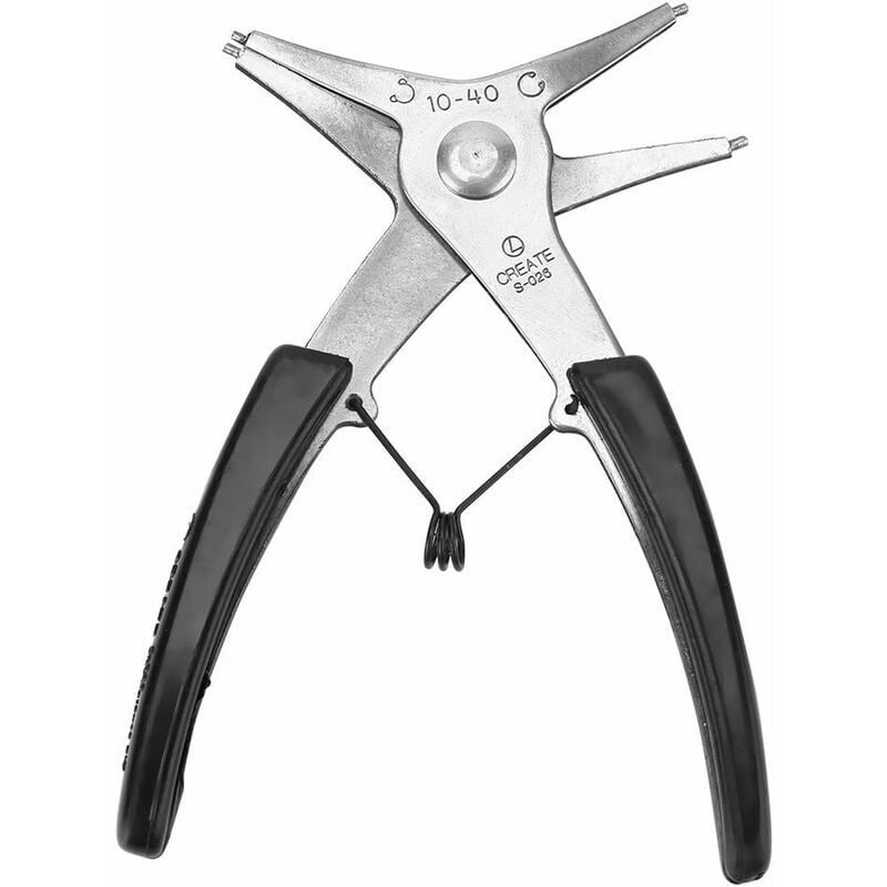 Hoopzi - 1pc Inner Circlip Pliers and Outer Circlip Pliers Steel Black Handle