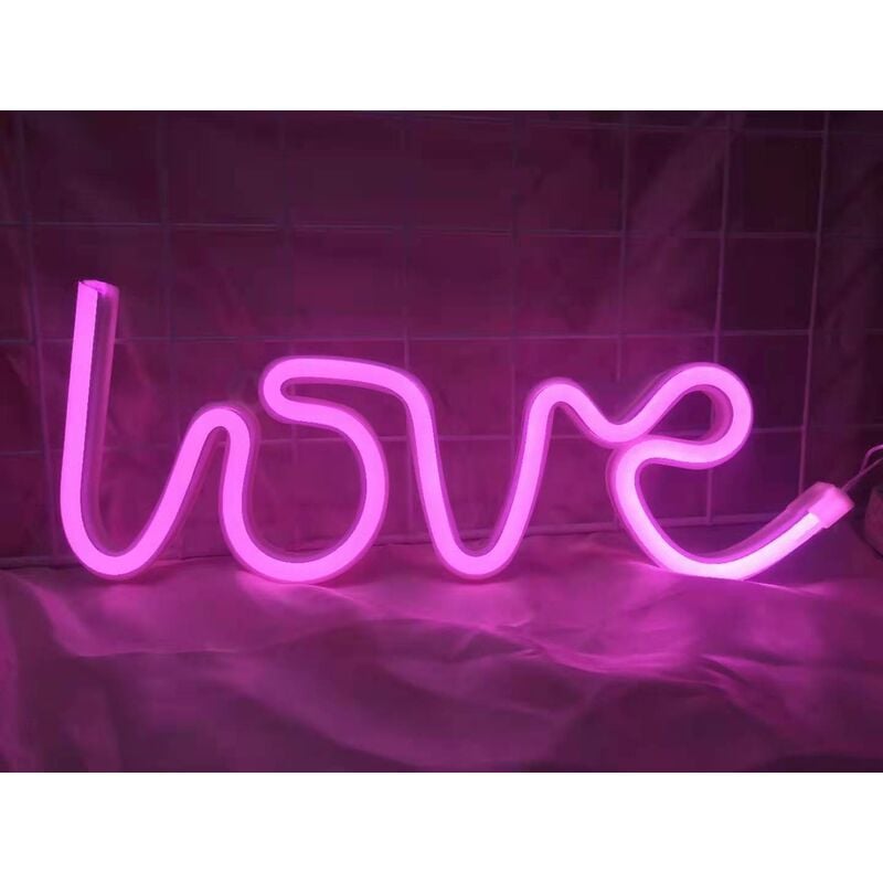 Shining House - 1pc lumière led néon en forme de love,Veilleuse Murale Enseigne Au Néon,cadeau de Noël,Studios,Fêtes, Bars, Noël, Chambres