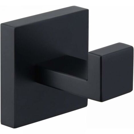 1pc Matte Black Towel Hook, 304 Stainless Steel Robe Hook, Towel Holder, Modern Industrial Style Bathroom Wall Hook