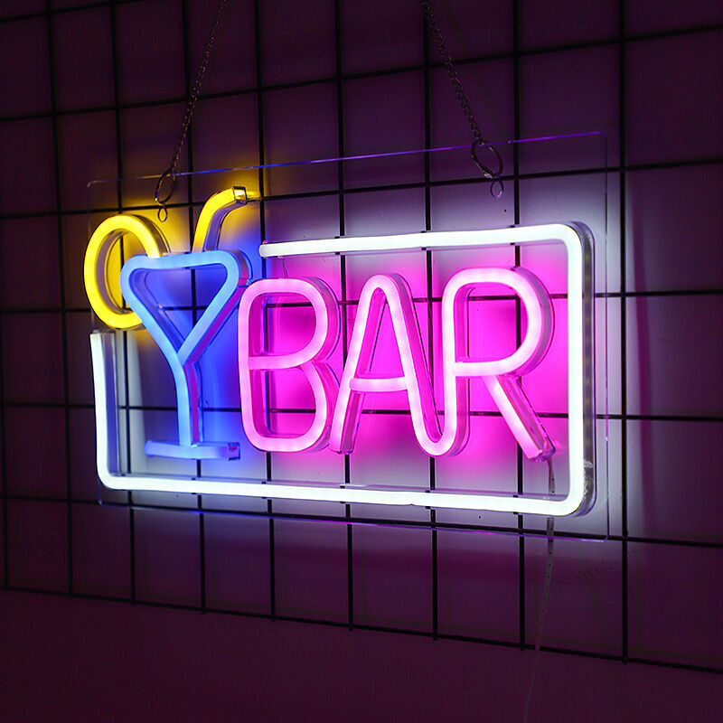 1pc Neon led Bar Néon Lettre Art Mural Enseigne Lumineuse jolie Lampe Néon pour Bar Club Party Deco Cadeau Décoration Fête,4222cm