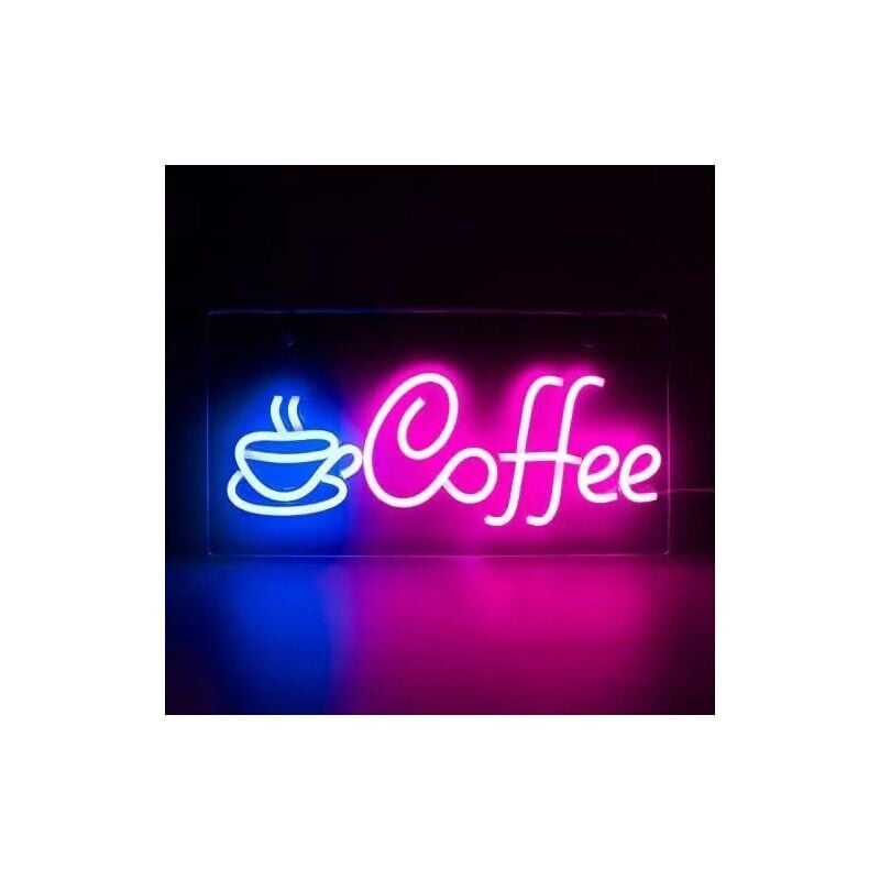 1pc Neon LED Coffee Neon Letter Wall Art Light Sign Pretty Neon Lamp for Cafe Bar Club Party Decor Gift Party Decoration Pink