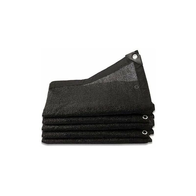 Fei Yu - 1pc, noir, filet d'ombrage 8 aiguilles ombre 80% voile d'ombrage épaisse renforcée, filet coupe-vent pour serre avec œillets, pour