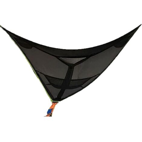 1pc noir Grand hamac de camping aérien, hamac portable multi - personnes à 3 heures
