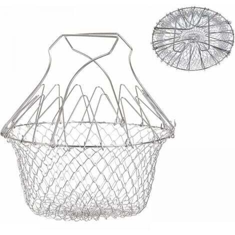 1pc Panier à Frire, Panier a Salade Tamis Cuisine Inoxydable Fry Extensible Chef Panier Cuisine