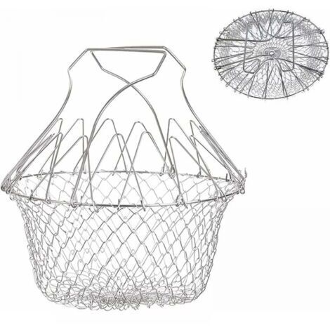 1pc Panier à Frire, Panier a Salade Tamis Cuisine Inoxydable Fry Extensible Chef Panier Cuisine