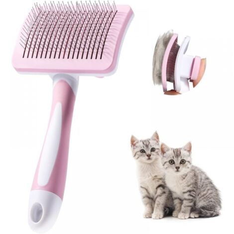 1pc (Pink) Self Cleaning Pet Brush, Long and Short Hair Brush, for Dogs Cats Effectively Remove Tomentose Undercoat Tangles