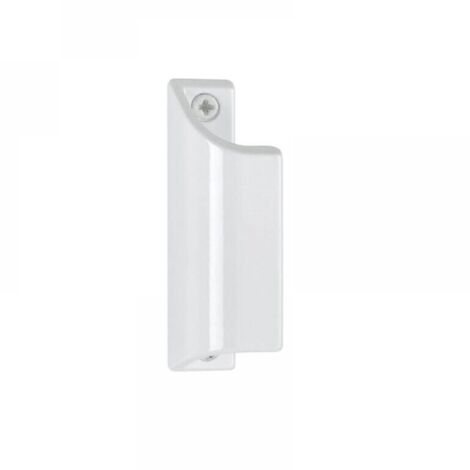 1PC Poignée profilée en aluminium peint blanc L.90 mm - pour porte-fenêtre, poignée de porte en aluminium