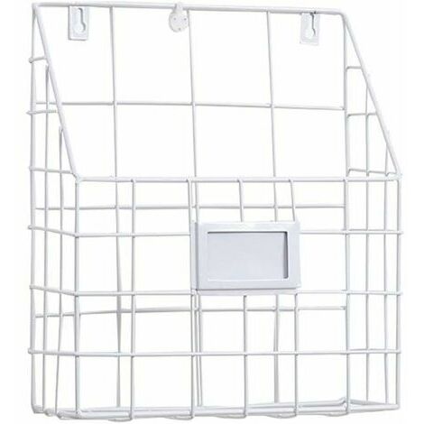 1pc Porte Magazine/Porte Revue Metal pour Le Bureau et l'entrée (Blanc)