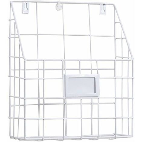 1pc Porte Magazine/Porte Revue Metal pour Le Bureau et l'entrée (Blanc)