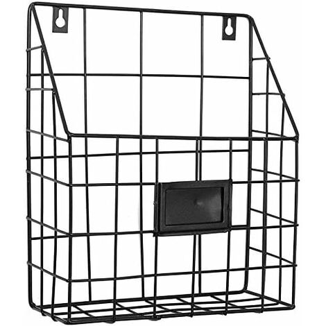 1pc Porte Magazine/Porte Revue Metal pour Le Bureau et l'entrée (Noir)