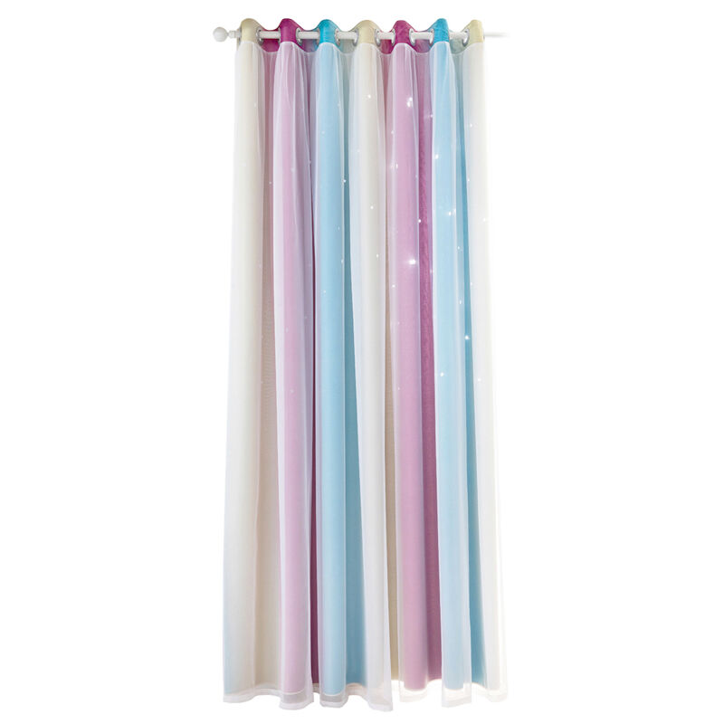 1 rideau simple dégradé ajouré motif étoile double couche occultant chambre salon rideau isolant