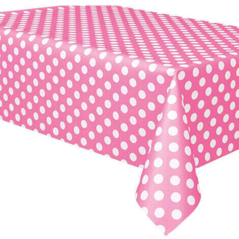 1PC (rose)Nappe toile cirée PVC Rectangulaire 137 x 183 cm à pois