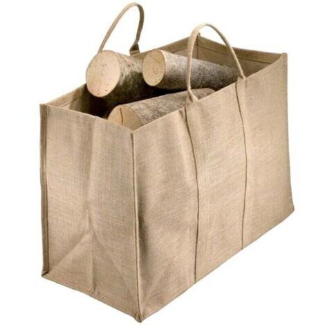 1pc Sac à bûches en toile de jute