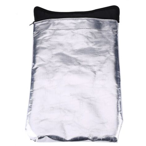 1pc Sac Ignifuge Double Face Imperméable pour Batterie LiPo, Argent et Documents