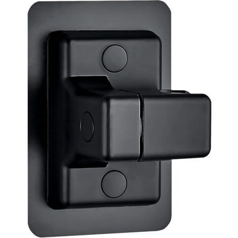 1pc Shower Head Holder, 360° Adjustable Angle Shower Bracket, Black, Solid ABS Shower Holder, No Drilling Required, Universal Wall Mount, Plastic