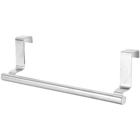 1pc Silver Hanging Kitchen Towel Holder - 23cm Long Stainless Steel - No Drilling Towel Rack Can Be Used As Door Towel Holder With Rod