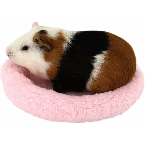 Pink 2 Pieces Guinea Pig Hamster Hanging Hammock and Warm Bed Soft Mat Set Small Pet Cage Hammock Hideout Tunnel Cave Hamster Mats for Rat Ferret Guinea Pig Squirrel Small Pet 