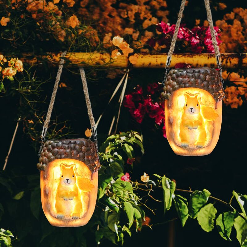 Tumalagia - 1pc Solar Garden Lights Outdoor Squirrel Solar Lights for Garden Waterproof Solar Lantern Light Garden Ornaments Hanging Solar led