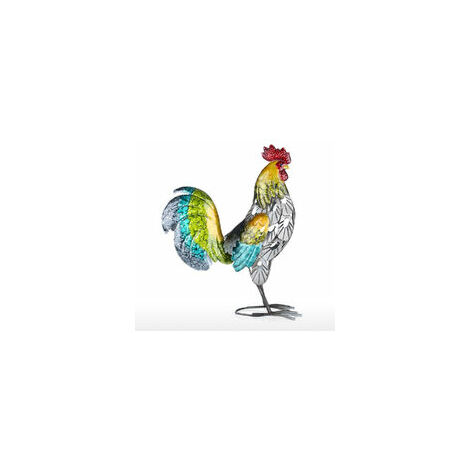1pc Statue de coq,Décoration en Métal,Sculpture Décor pour Terrasse Balcon Cour Pelouse Jardin